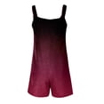 thumbnail image 5 of AWXNJUX Jumpsuits for Women Women's Cargo Shorts Fashion Sleeveless Gradient Jumpsuit (Wine Red,L), 5 of 5