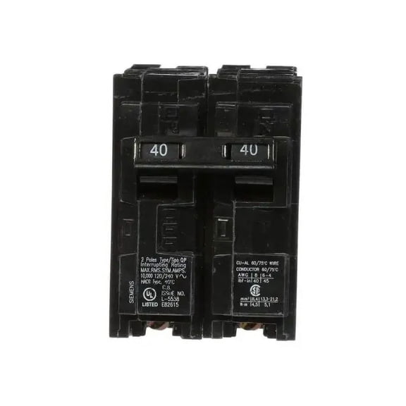 Siemens Q240 40 Amp Two Pole Circuit Breaker, Each