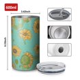 thumbnail image 4 of 20oz Coffee Tumblers Blue Sunflower Polka Dot Pattern Stainless Steel Vacuum Insulated Travel Tumbler Coffee Cups Mug with Lid and Straw with Cleaning Brush for Cold & Hot Drinks, 4 of 5