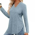 thumbnail image 6 of Horkkom Sweaters for Women Long Sleeve V Neck Pullover Casual Tops Fall Solid Color Loose Sweaters L, 6 of 9