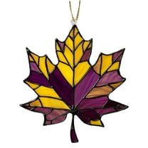 Maple Leaf Stained Acrylic Window Hanging Ornament Plastic Fall Leaves Wall Art Panel Maple Leaf Pendant For Fall Thanksgiving Festival Party Supplies