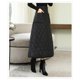 thumbnail image 5 of Moda invierno mujeres abajo s una línea de abajo con bolsillos en el tobillo de cintura alta casual maxi vestido negro más tamaño grueso a Patrón de verificación Macarena Falda de mujer, 5 of 8