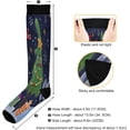 thumbnail image 3 of FREEAMG Merry Christmas Cute Santa Compression Socks for Women Men,Knee High Stockings for Athletic Sports,Running,Travel (20-30mmHg), 3 of 7