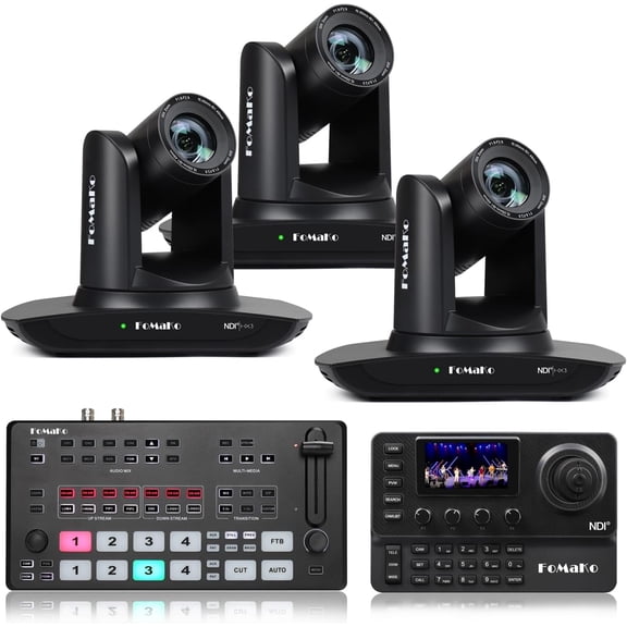 FoMaKo 20x NDI PTZ Camera Bundle(FMK20UH NDI-B x3 M2 KC606N)