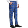 thumbnail image 5 of INSPIRE CHIC Men's Dress Pant Flat Front Stretch Business Plaid Pants, 5 of 6