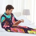 thumbnail image 6 of Salouo Donuts1 Print Button-Front Long Sleeve Pajama Set for Men, Soft 2Pjs Men's Long Sleeve Sleepwear-XX-Large, 6 of 7