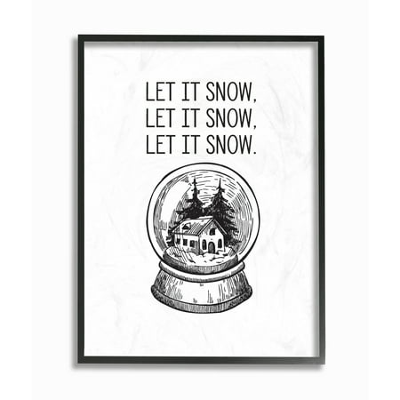 Globe Plaque - The Stupell Home Decor Collection Christmas Let It Snow Globe Oversized Framed Giclee Texturized Art