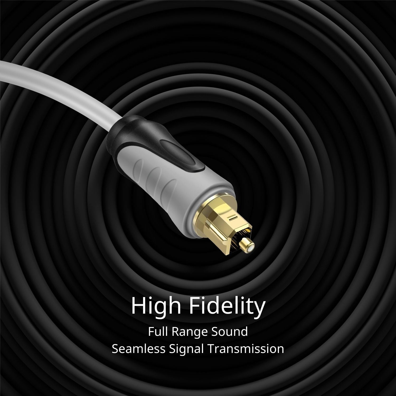 Câble audio optique de 6 pieds Toslink Cable - [24k plaqué or,  ultra-durable] Syncwire Fibre optique Mâle à Mâle Cord pour Home Cinéma,  Barre de son, Tv, Ps4