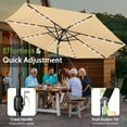 thumbnail image 6 of Scafild | 10ft Outdoor Patio Umbrellas with Solar Lights, 3 Tier Vented Large Market Table Umbrella with 8 Sturdy Ribs & 1.5" Pole UV Protection for Garden Deck Backyard Pool - Beige, 6 of 9