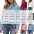 thumbnail image 3 of Tqcoqu Women's Collared Long Sleeve Solid Blouse Loose Casual Shirt with Heart Decorative Buttons, 3 of 6