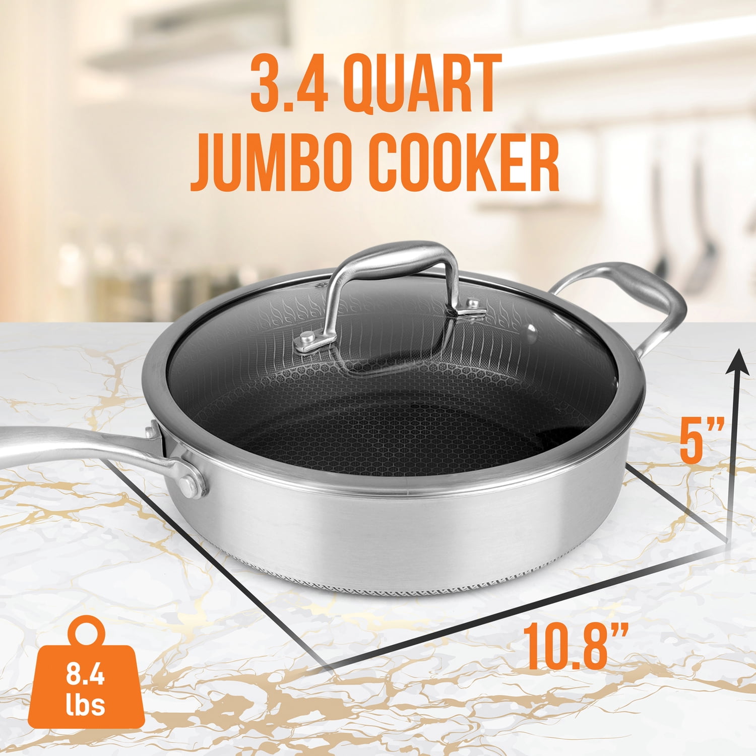 Total Nonstick 5qt Jumbo Cooker with Lid - 2774863