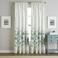 thumbnail image 2 of CHF Watecolor Floral Curtain Single Panel, Polyester, Indoor Light Filtering, Rod Pocket, Aqua , 50"W x 95"L, Adult, 2 of 2