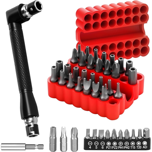 ZOUSSIQI 46pcs Security Bit Set with Security Torx,Square,Metric & SAE Hex,Phillips,Slotted,Triwing,L Shape Wrench,Spanner Bit Set,Torx Bit Set,Tamper Proof Torx Bit Set,Security CA919-46974
