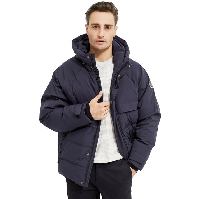 Orolay Men's Winter Down Jacket with Adjustable Drawstring Hood Ribbed Cuff