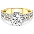 thumbnail image 3 of 4 Carat IGI Certified Round Shape Lab Grown Diamond Engagement Ring | 14K Yellow Gold |Luna Split Shank Halo Diamond Ring | FG-VS1-VS2 Quality Friendly Diamonds, 3 of 4