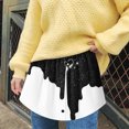 thumbnail image 2 of Gibobby mini faldas de mujer sexy falsa Ajustable con banda elástica que combina con todo Extensiones de barrido Cintura Mini extensor Camisa de mujer Capa inferior Falda infe(Blanco, L), 2 of 5