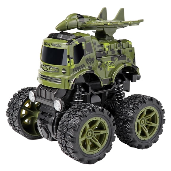 BJBSJSZ Dump Truck Luminous Vehicle Friction Powered Pull Back Cars, All Terrain 4 Wheel Drive Off Road Trucks Toy, Somersault Obstacle Climbing and Go Tank Toy Gifts