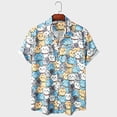 thumbnail image 2 of Camisa con estampado de gato en 3D para hombre, camisa hawaiana holgada de manga corta con botones, ropa de playa para vacaciones, ropa para niños, 2 of 5