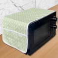 thumbnail image 1 of Floral Microwave Oven Cover, Geometric Ornamental Flowers on Green Background Symmetrical Pattern, Water Resistant Organizer with Pockets for Kitchen, 36" x 12", Pistachio Green White, by Ambesonne, 1 of 4