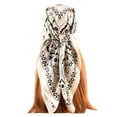 thumbnail image 2 of Prolriy Silk Bandanas for Women, Womens Spring Summer Prints Satin Cashew Flower Prints Square Scarf Hair Scarf for Women White, 2 of 4