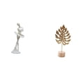 thumbnail image 1 of Figura de bailarina, escultura de hoja, adorno de escritorio, estatua de metal, resina, hierro, madera, diseño creativo y moderno, adecuado para el ho, 1 of 8
