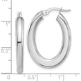 thumbnail image 4 of 14K White Gold Polished Tube Oval Hoop Earrings (Width 21.3) (Length 29.5) - Jbsp, 4 of 5