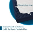 thumbnail image 6 of 400 Thread Count 100% Egyptian Cotton Sleeper Sofa Bed Sheet Set Solid Queen Size (62"x 74"x 7" ) with 4 -PCS Fitted Straps Color Navy Blue, 6 of 6