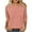 Pink, variant on Wyobmus Womens 3/4 Sleeve T-Shirt Loose Fit Summer Shirts Pleated Front Crewneck 2025 Trendy Blouses Cute Casual Tunic Olive Green