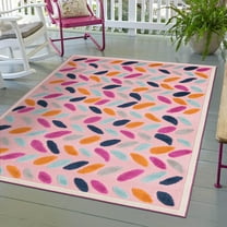 Unique Loom Aruba Outdoor Collection Area Rug - Oranjestad (4' x 6' Rectangle Pink/Gold)