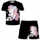 thumbnail image 1 of Verano niñas unicornio ropa traje niños moda niños niñas dibujos animados camiseta pantalones cortos 2 uds conjunto ropa Casual niños chándales 5T Gao Jinjia LED, 1 of 2