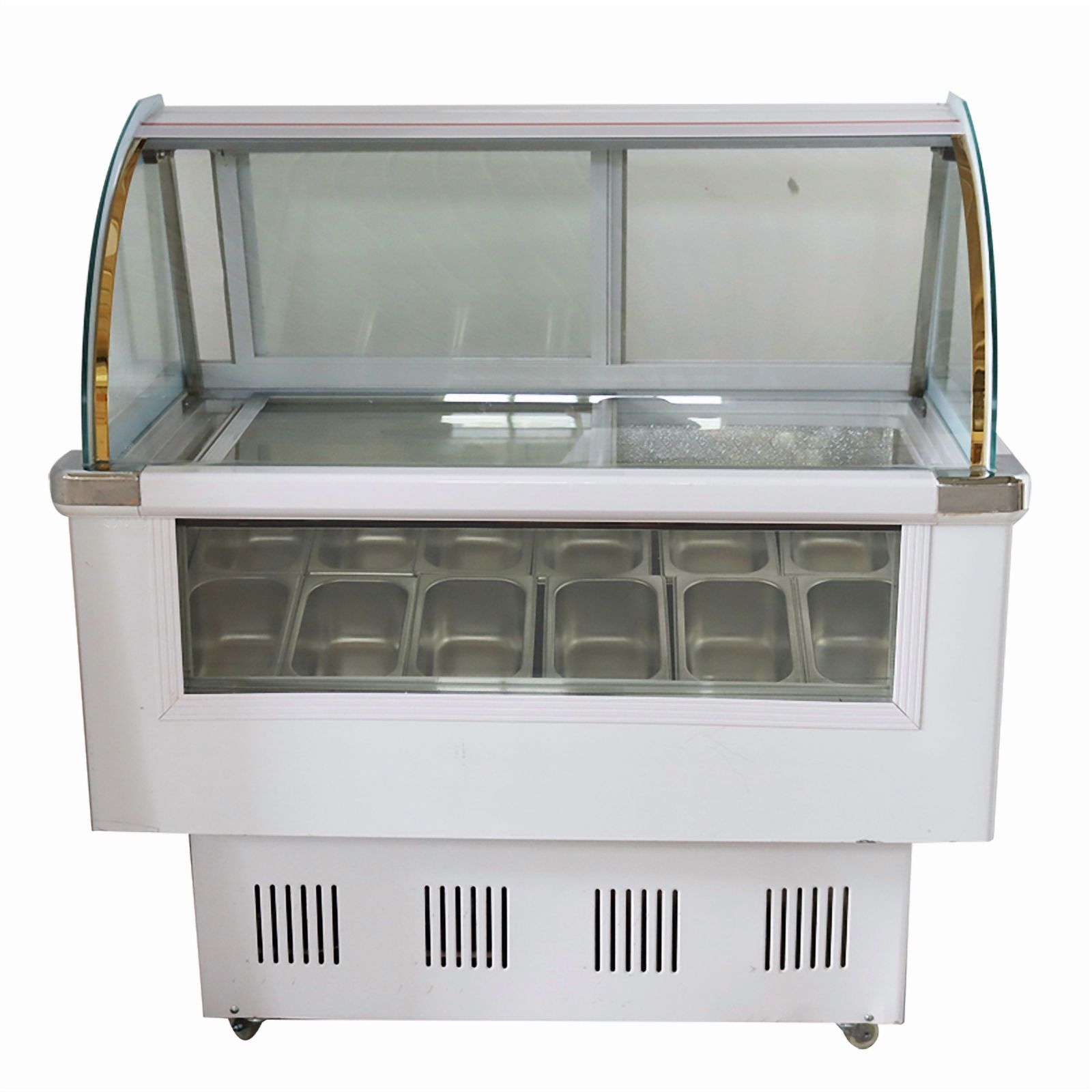 12 Boxes Ice Cream Display Cabinet Hard Freezer Square Box Commercial Ice Cream Shop Shop 110V 60HZ 45Gal