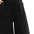 thumbnail image 5 of Admvng Women's Plus Size Pants with Pockets Solid Wide Leg Elastic Waist Casual Full Length Pants, 5 of 7