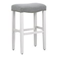 thumbnail image 3 of Polytrends Jameson Upholstered Polyester 29" Bar Stool with White Legs - (Set of 2) Antique White/Gray, 3 of 4
