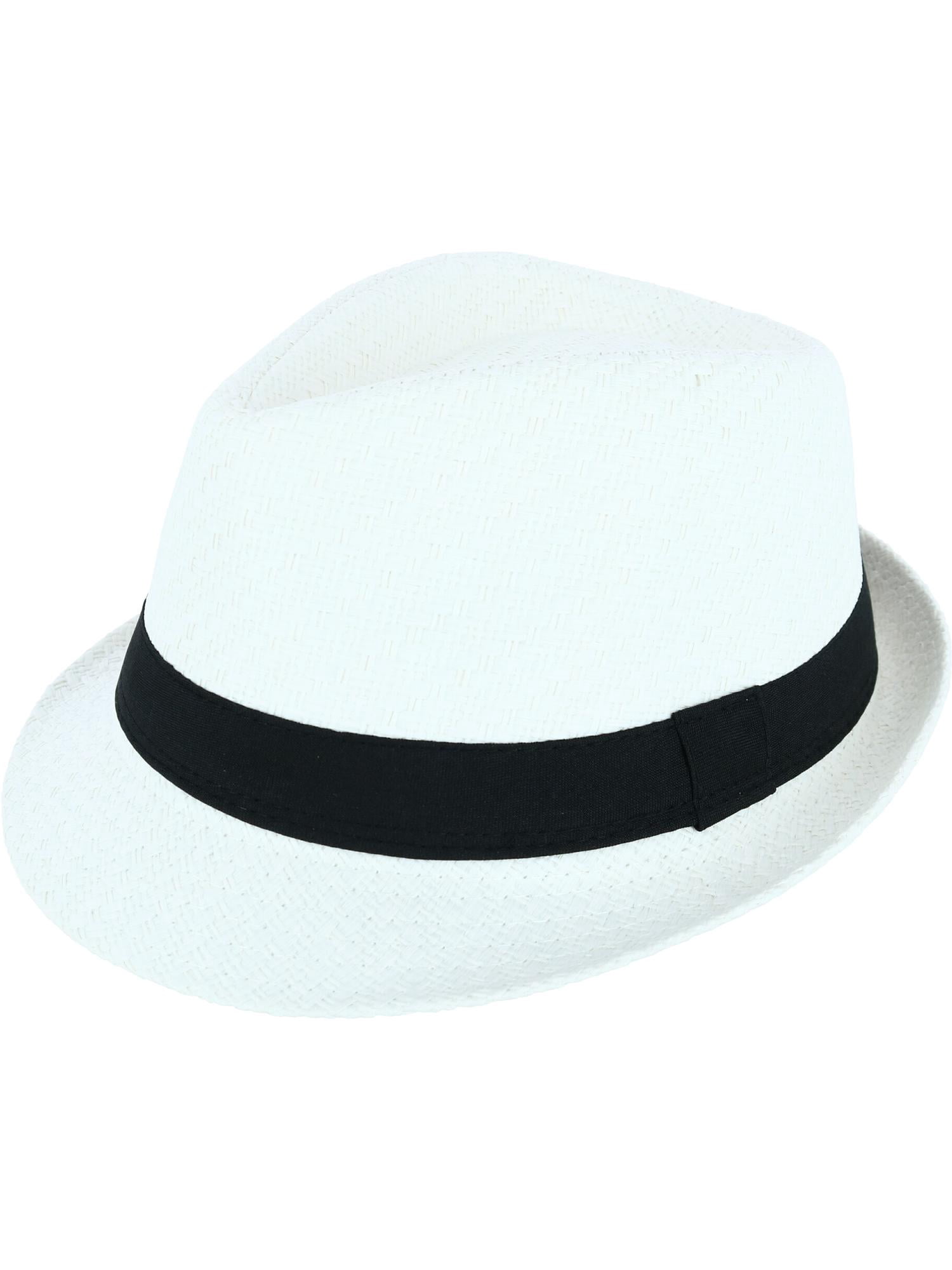 Westend Straw Fedora Hat with Black 