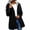 Black, variant on Maplenight Rain Jacket Women Waterproof Mid Length Hooded Coat for Women Casual Zip Up Long Sleeve Outerwear with Pockets