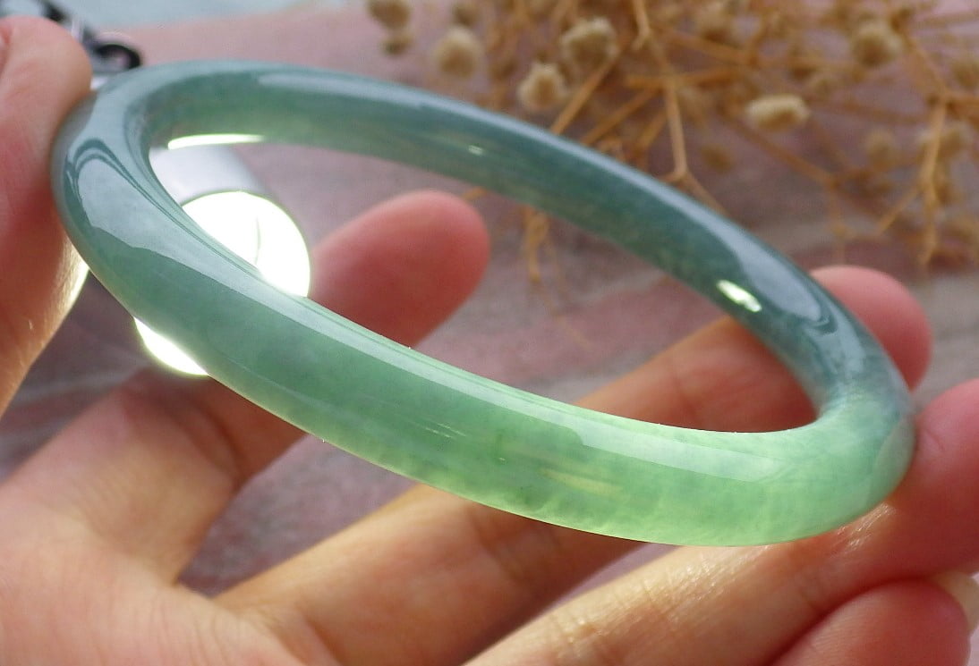 Green Natural A JADE Jadeite Bangle Bracelet 58 mm 684725 TN