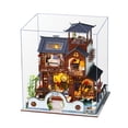 thumbnail image 1 of Kit de casa de muñecas en miniatura para hacer uno mismo con muebles y cubierta antipolvo con luces LED, 1 of 8