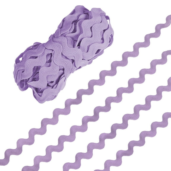 Rick Rack Trim, 10 Yard 10mm / 0.4 Inch Wave Bending Fringe Trimming Ribbon [Light Purple]