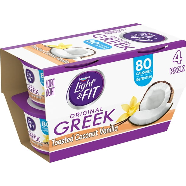 Light + Fit Nonfat GlutenFree Toasted Coconut Vanilla Greek Yogurt, 5.
