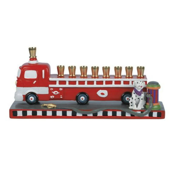 Aviv Judaica 23980 Firetruck Menorah, Brown