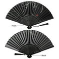 thumbnail image 5 of WOVTE 2 Pack Folding Fans for Women, Chinese Fan Vintage Bamboo Hand Fan Black Silk Fabric Fans for Performance, Dance, Music Festival, Wedding, Church, Party & Gift, 5 of 6