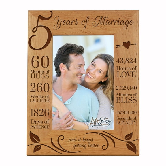 Engraved 5th Anniversary Photo Frame