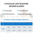 thumbnail image 3 of Cyxus Reading Glasses 1.0 Blue Light Glasses Polycarbonate Cat's Eye Frame, 3 of 9