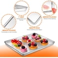 thumbnail image 2 of Ensemble de Plaques de Cuisson 12 Pcs, Plaques à Biscuits en Acier Inoxydable de 16 Pouces pour Cuisson, Plaque de Cuisson, Plateau de Four Grille-Pain, Moule à Gelée, Résistant à la Déformation et Robuste, Taille 16 x 12 x 1 Pouces, 2 of 7