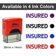 thumbnail image 2 of Printtoo Insured Self Inking Rubber Stamp Pre,Inked Office Stamp, Home Office Business Stationery, 38 x 14 mm, Red, 2 of 5