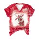 thumbnail image 5 of Tops Para Hombre Y Para Mujer Tops Con Estampado de Navidad Camisetas de Manga Corta Con Cuello en V de Alce Sueltas Casuales Odeerbi ODB182326, 5 of 6