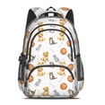 thumbnail image 2 of Pet Cat and Toy White Pattern Cute School Backpack Bag with Padded Back and Adjustable Shoulder Straps 16.9 X 12.6 X 5.9 Inches, 2 of 4