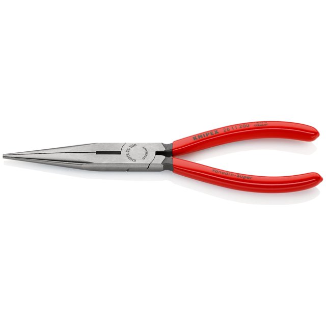 KNIPEX 26 11 200 SB Pinza de montaje (Pinzas de boca cigueña) recubierto de plástico acabado pavonado 200 mm
