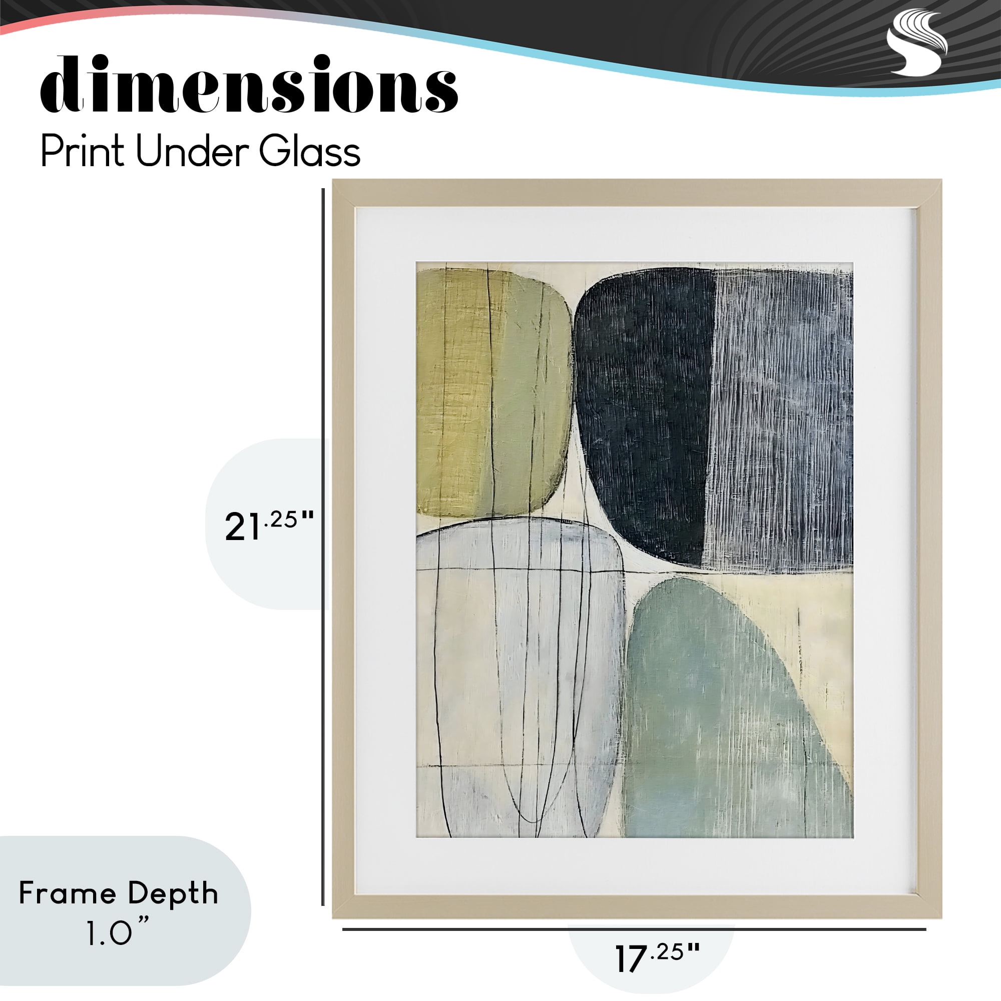 Stupell Industries Modern Organic Composition Birch Framed Print Under Glass, design by Riley B