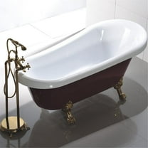 Vanity Art 67" x 32" Acrylic Freestanding Bathtub Contemporary Soaking Tub with Overflow and Pop-Up Drain, VA6311-RL